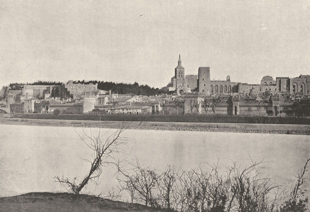 VAUCLUSE. Avignon. Générale Chateau des Papes 1895 old antique print picture